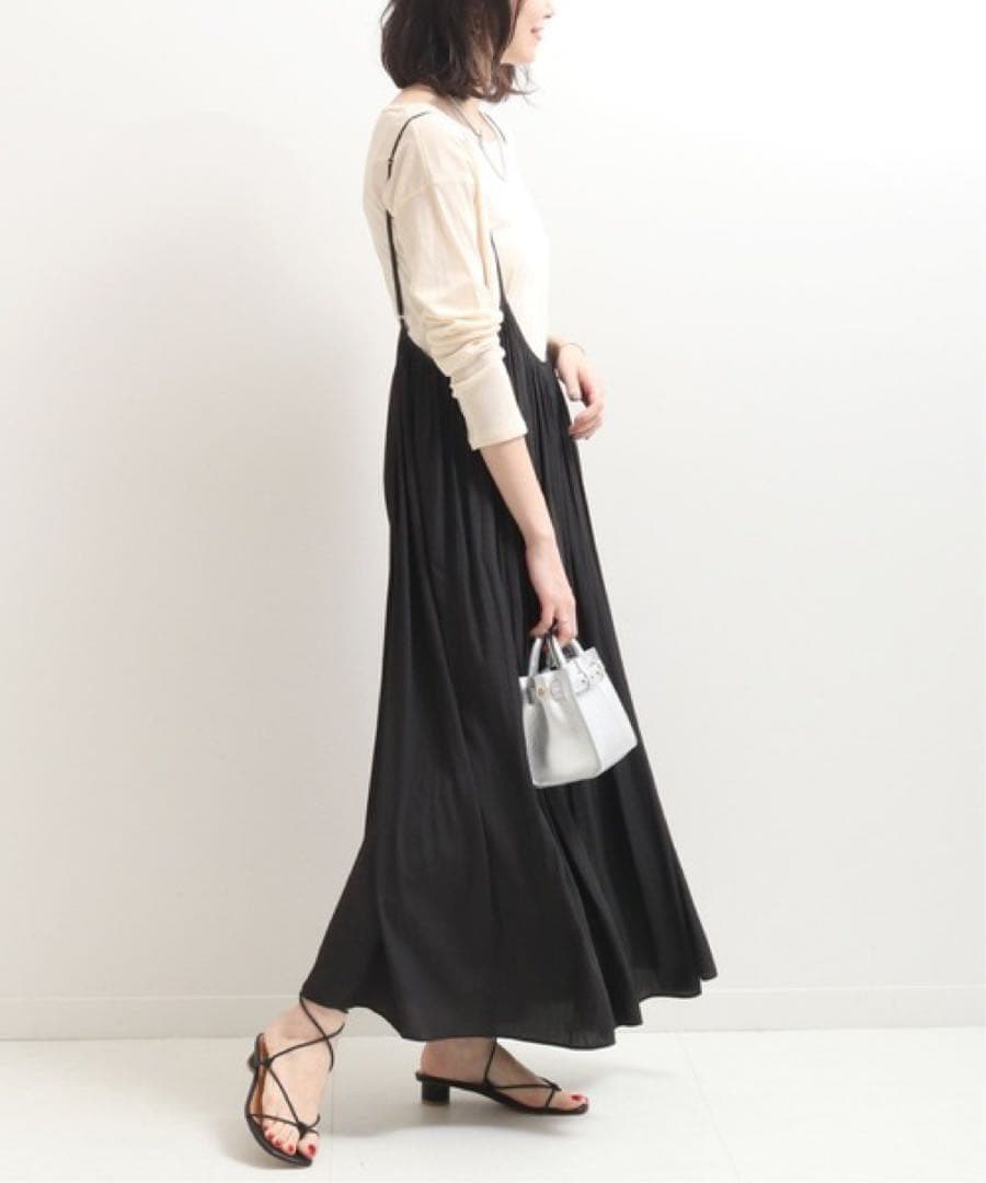 【定価23,100円】Nobleギャザープリーツロングストラップキャミワンピース — image 4