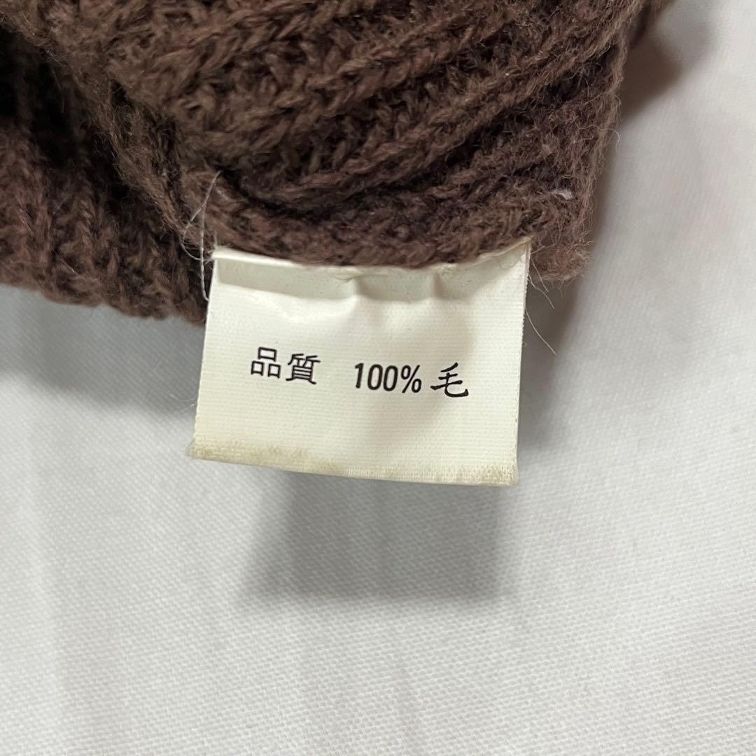 ウール100% ニット Vネック 民族柄 レトロ 古着 メンズ L — image 4