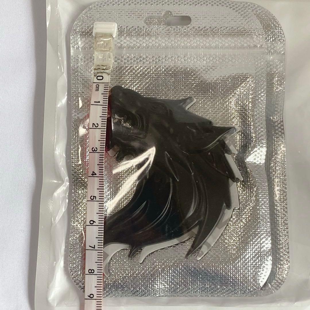 Olive-G 狼 3D エンブレム ステッカー 左右セット BLACK — image 3