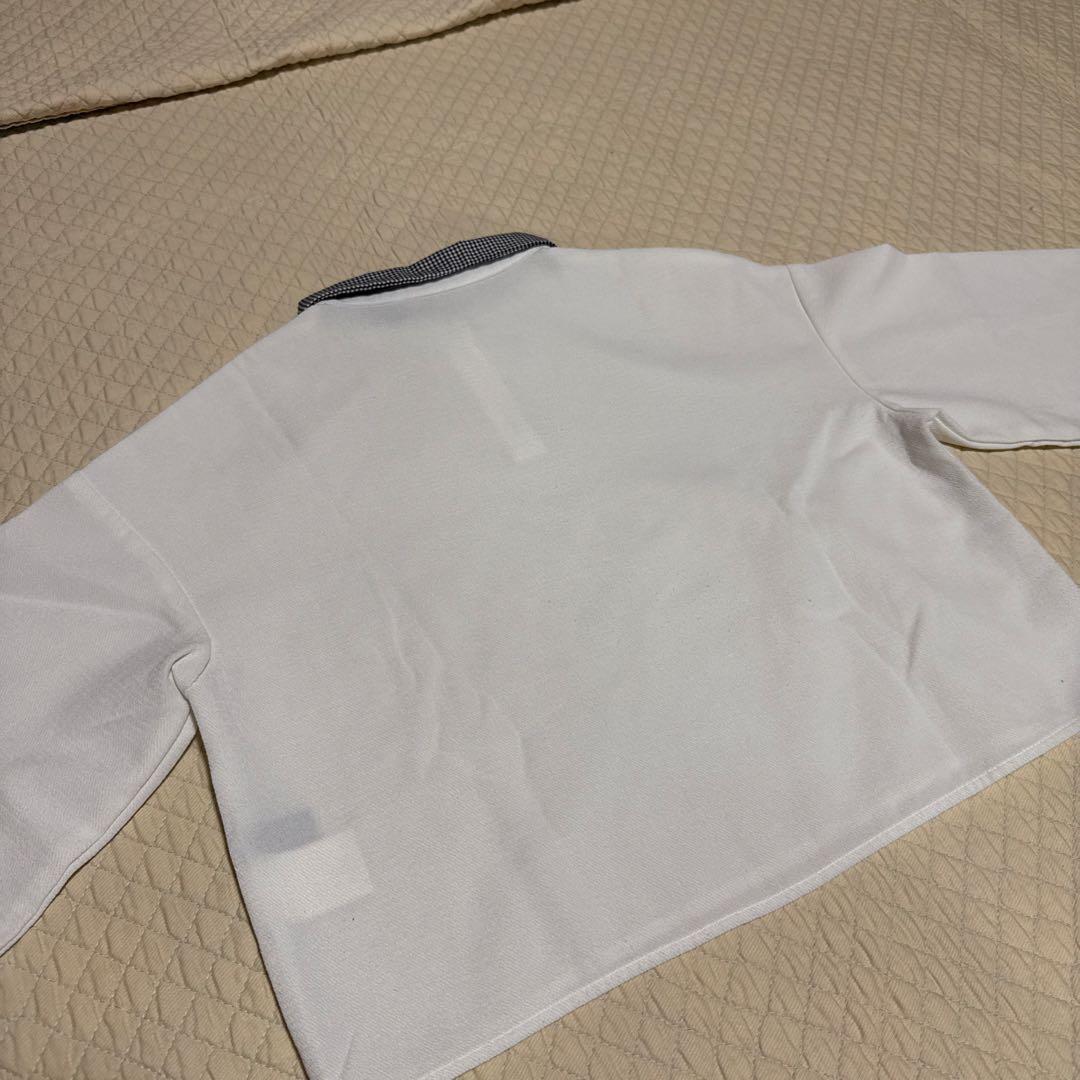 Nomine★ホワイト 半袖 ポロシャツ チェック襟 — image 4