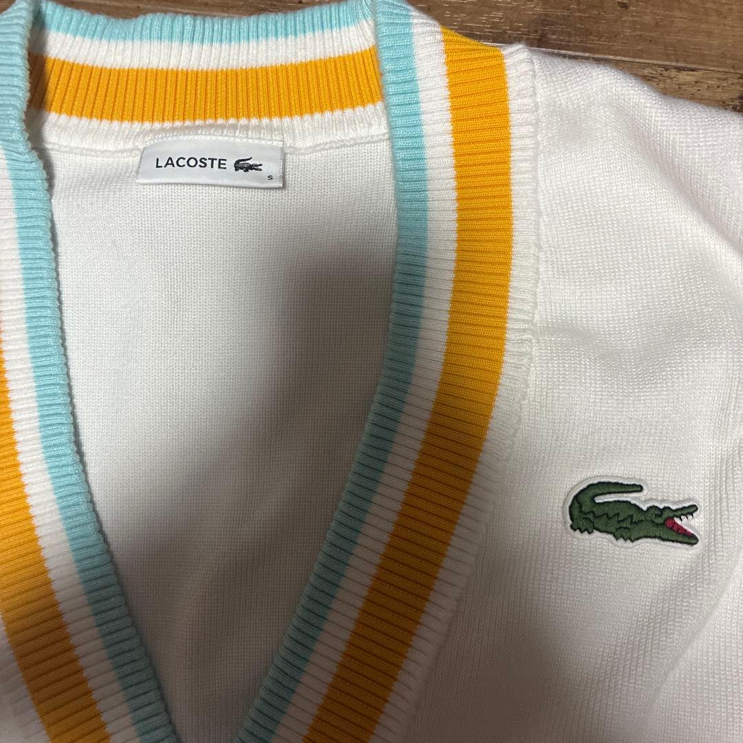 LACOSTE Vネックカラーデザインセーター — image 2