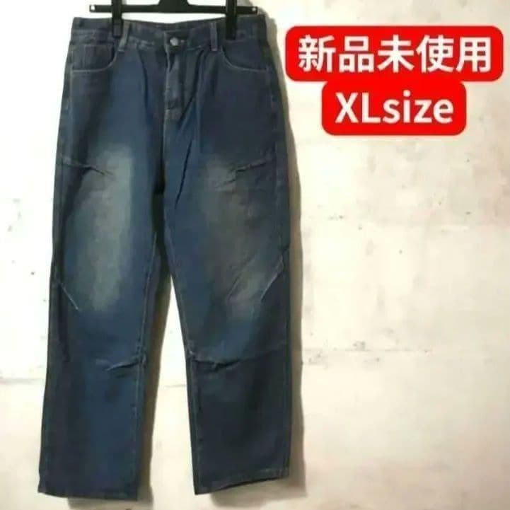 デニムパンツ ワイド ジーンズ ジーパン テーパード ヴィンテージ風 新品 XL — image 2