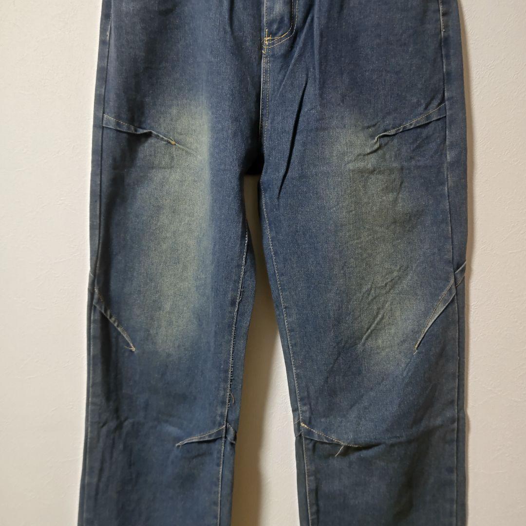 デニムパンツ ワイド ジーンズ ジーパン テーパード ヴィンテージ風 新品 XL — image 4