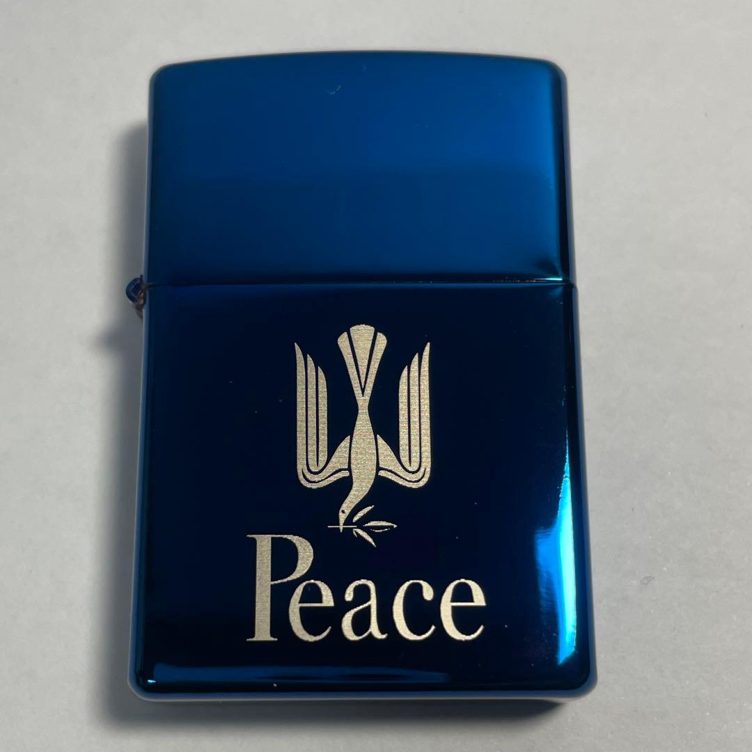 Peace ピース ブルー 青色 オイルライター — image 5