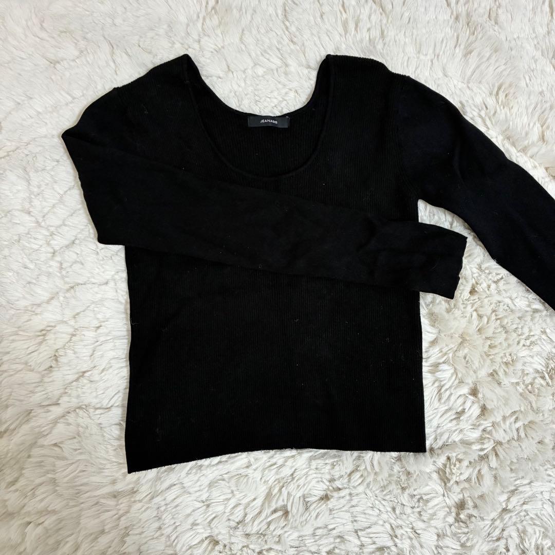 JEANASIS ブラック 長袖 カットソー フリーサイズ — image 4
