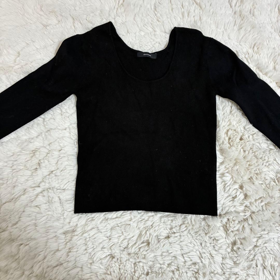 JEANASIS ブラック 長袖 カットソー フリーサイズ — image 5