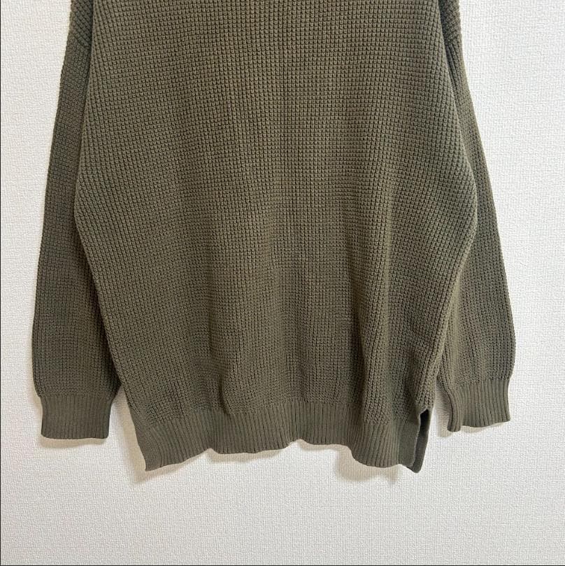 GAP ワッフルニット クルーネック セーター カーキ — image 3
