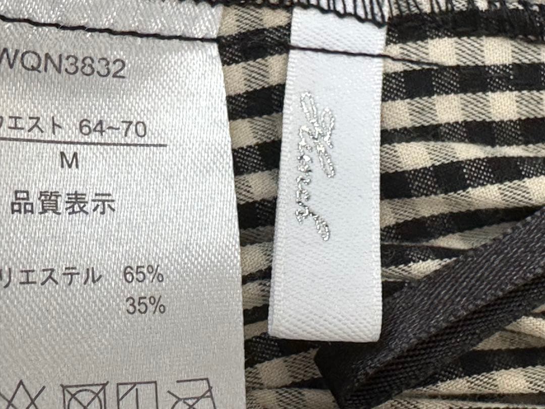 ロングスカート、プリーツスカート Mサイズ ブラックホワイトチェック — image 3