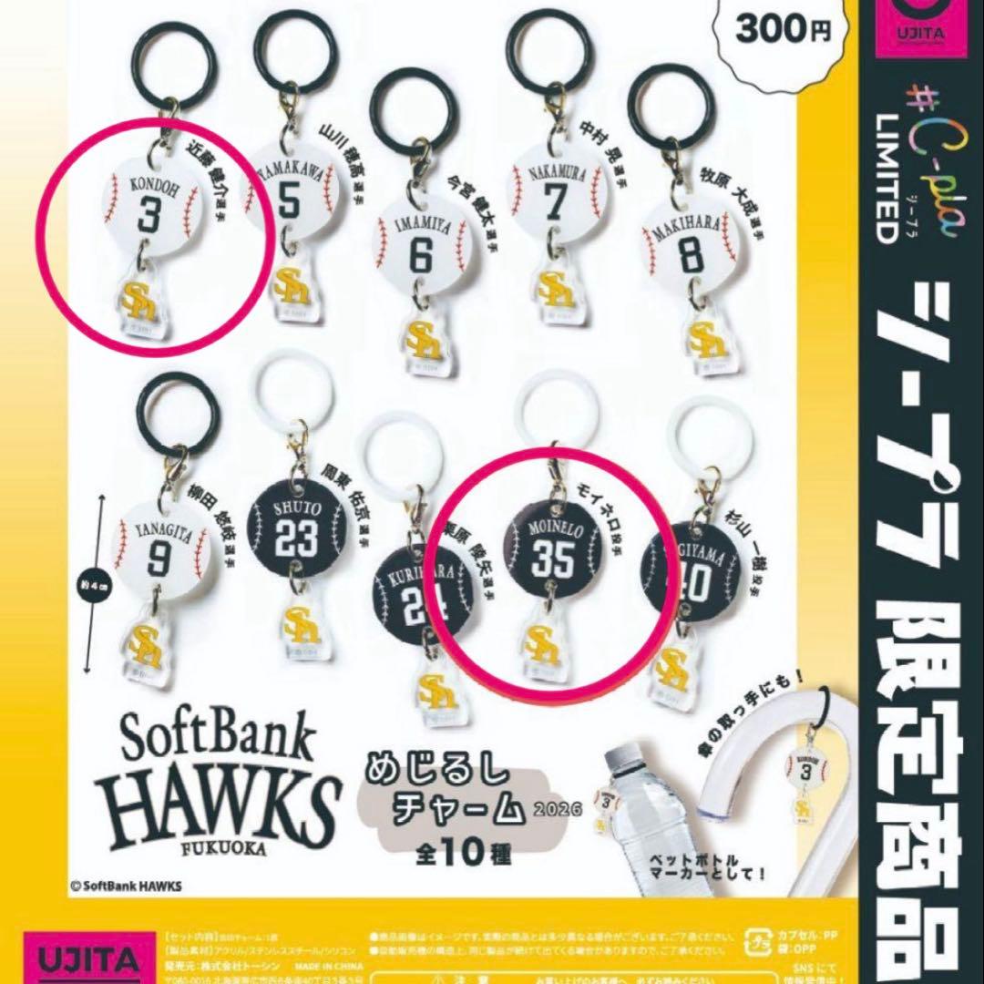 シープラ限定　福岡ソフトバンクホークス めじるしアクセサリー　近藤　モイネロ — image 2
