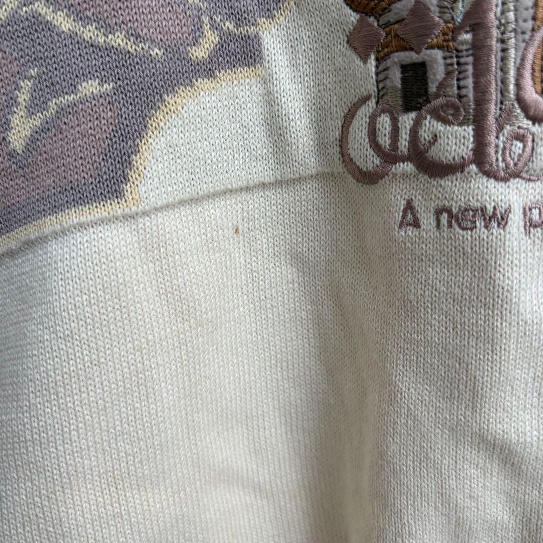 ワールド 3Dニット セーター 刺繍 レトロ コットン100% 日本製 L相当 — image 4