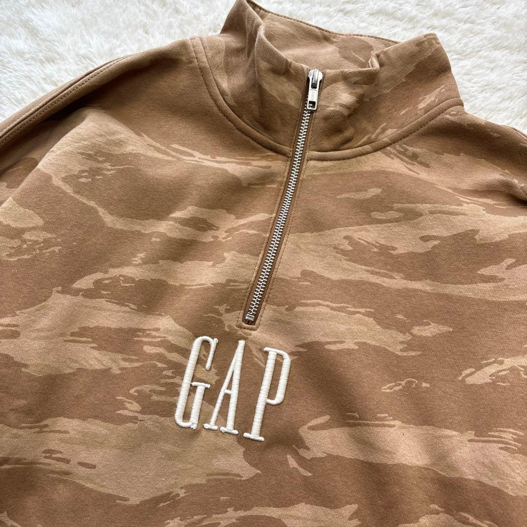 美品　GAP ロゴ刺繍ハーフジッププルオーバー　カモフラ柄　ヴィンテージソフト — image 5