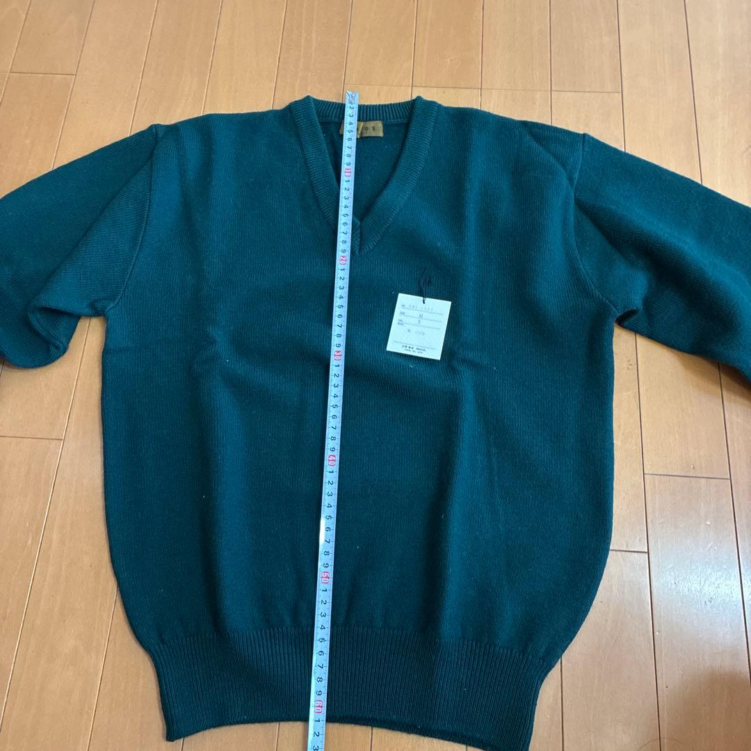 PAOS Vネック ウールニット セーター グリーン Mサイズ — image 5