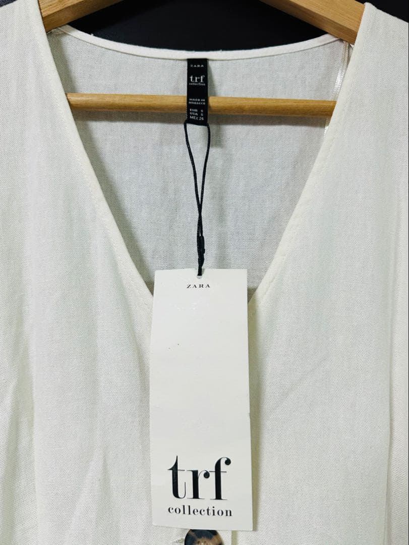 新品未使用ZARA trf collection 半袖ワンピース ホワイト S — image 3