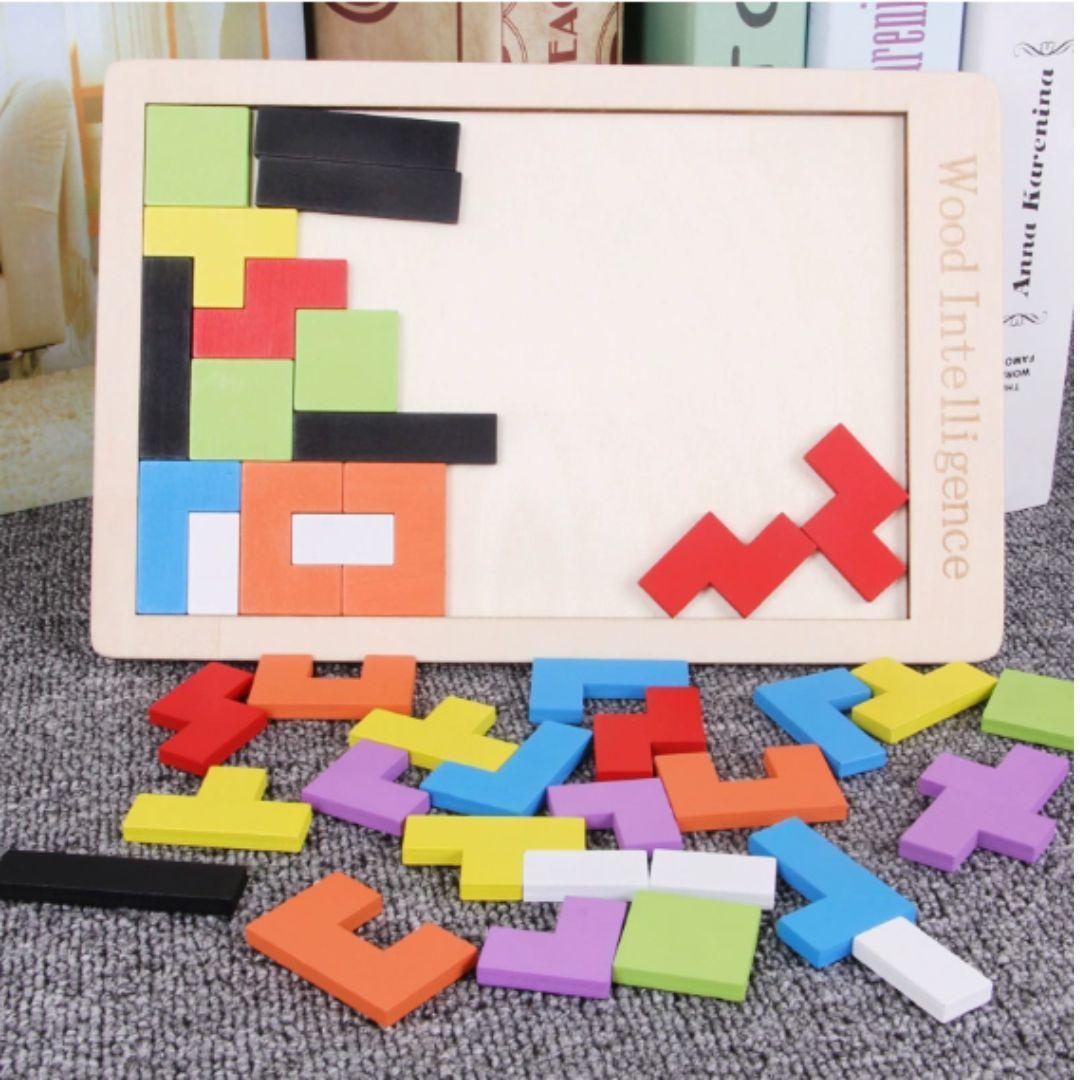 テトリス パズル 木製 おもちゃ モンテッソーリ 子供 高齢者 脳トレ 知育玩具 — image 2