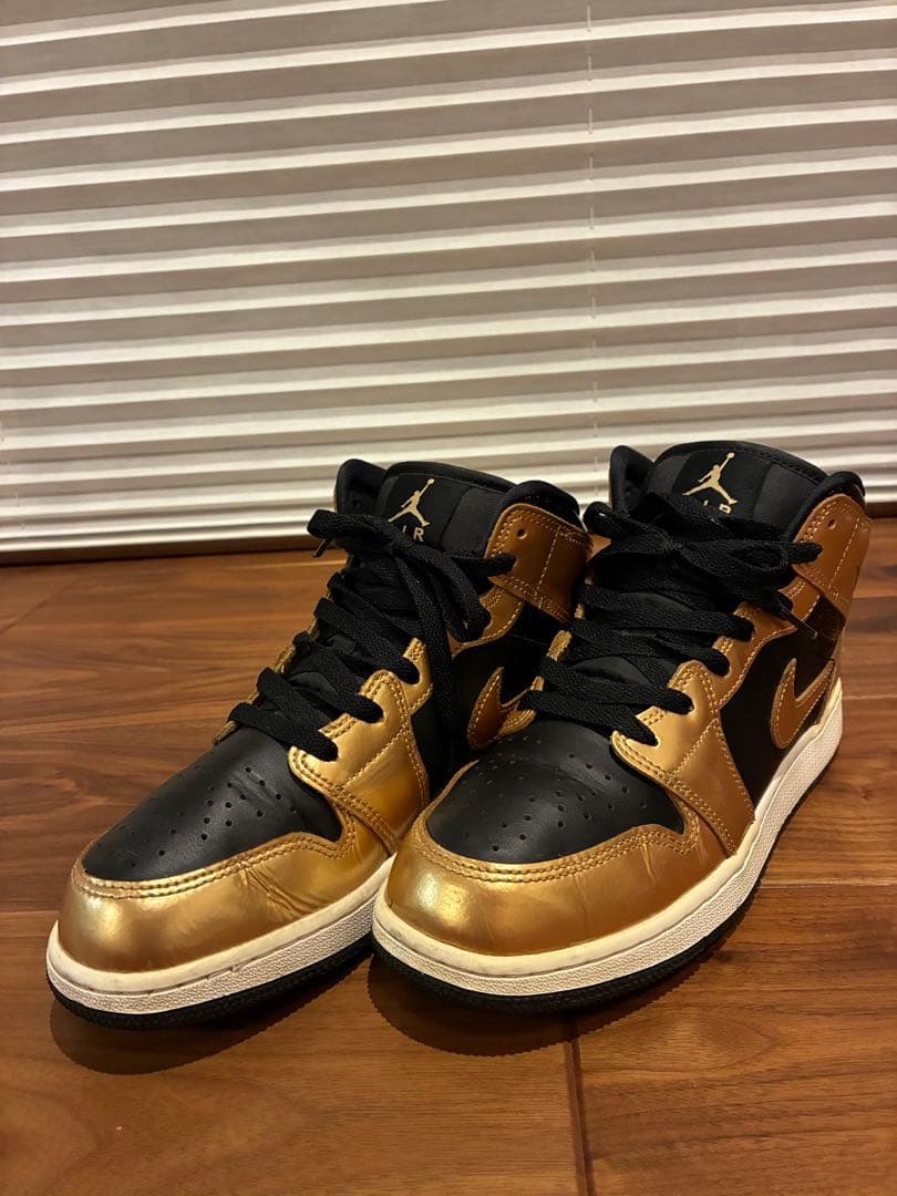 Nike Air Jordan 1 Mid Black Gold 25cm — image 2