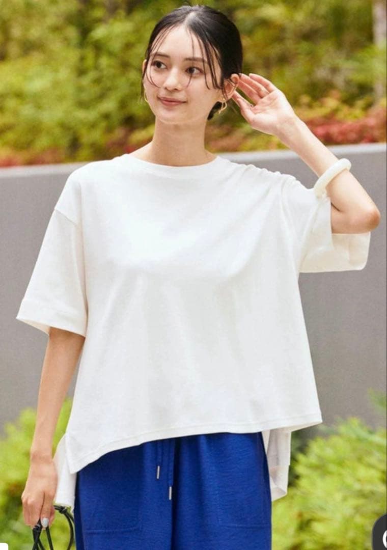新品☘️AMERICAN HOLIC 接触冷感 抗菌防臭　白柔らかカットソー — image 4