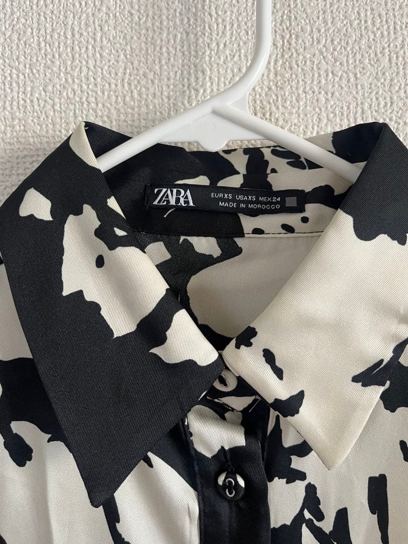 ZARA 花柄　ワンピース　シャツワンピース　長袖　xs — image 4
