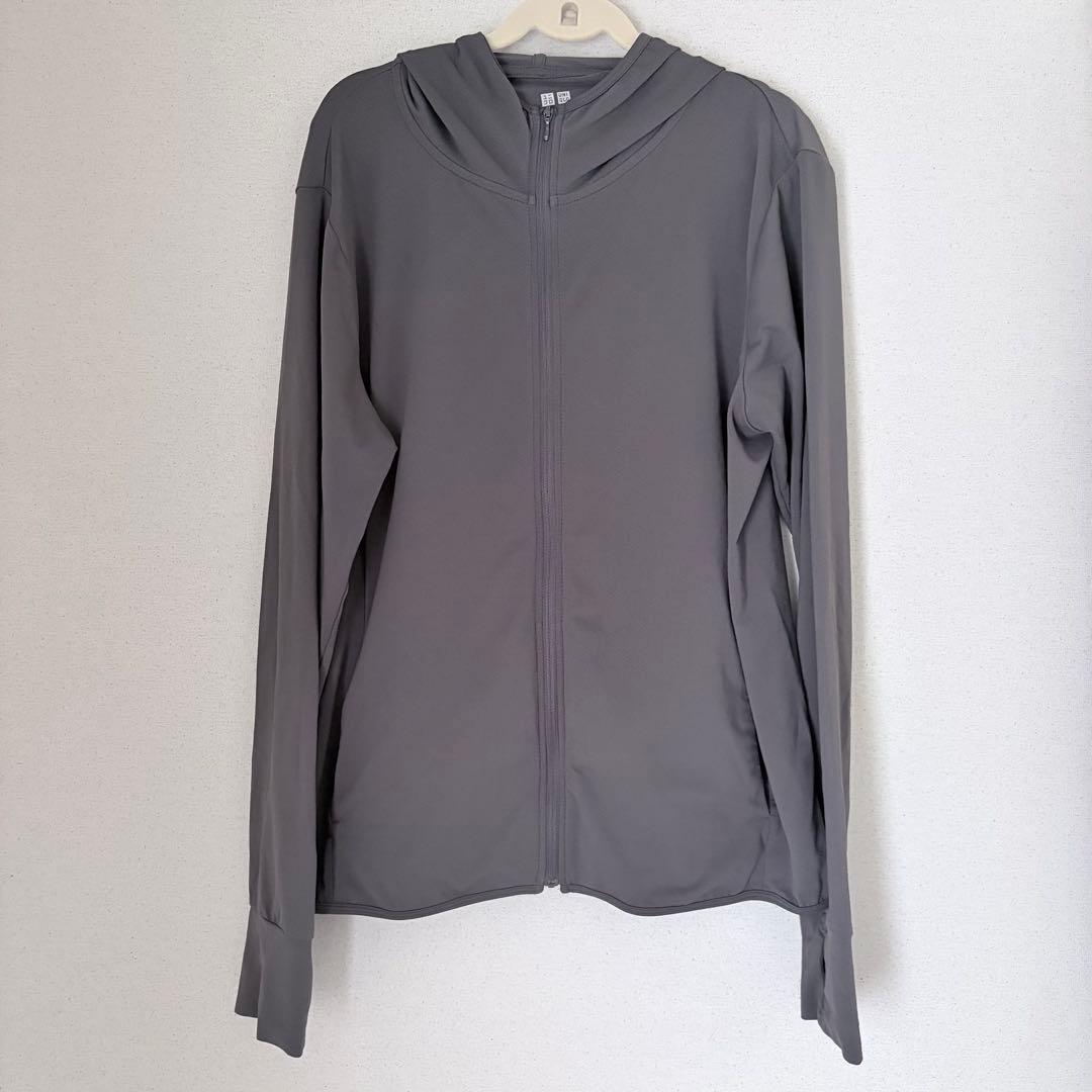 UNIQLO ユニクロ エアリズムUVカットメッシュパーカ グレー パーカー — image 2