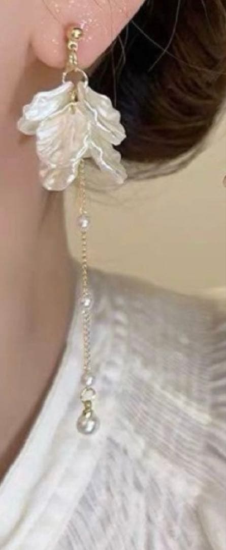シェルパール 揺れる ロング チェーン 韓国 人魚姫 貝 殻 マーメイド 新品 — image 3