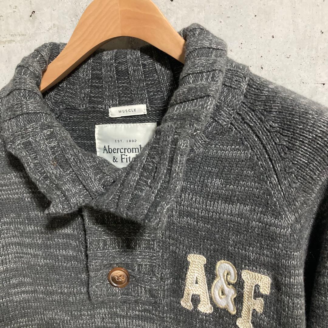 アバクロンビー＆フィッチ A&F ロゴ刺繍 ショールカラーニット メンズ — image 2