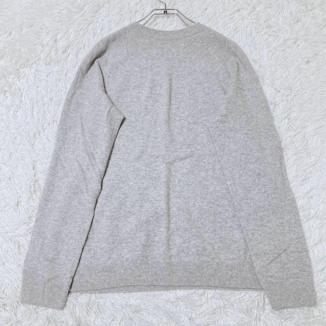 ユニクロ　クルーネッニット　カシミヤ　ハイゲージ　リブ編み　グレー　サイズXL — image 2