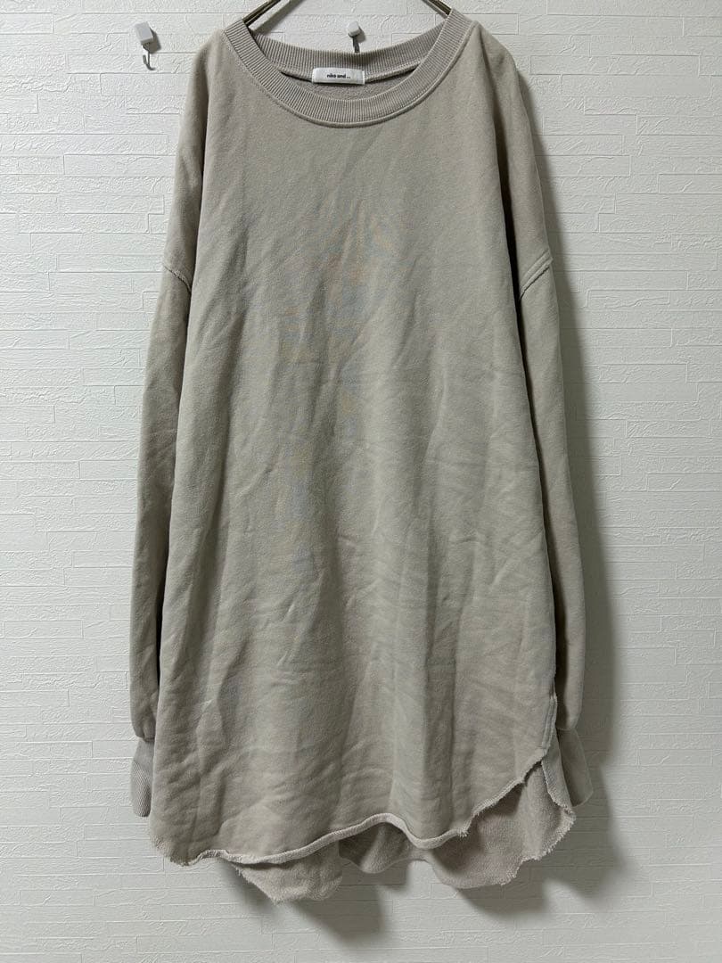 k0374 niko and... カットオフロング裏毛プルオーバー　グレー — image 3