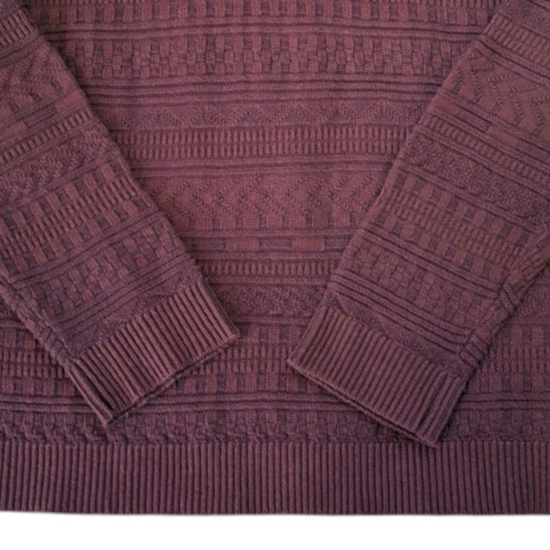 美品✨NICOLE Selection ニット ボルドー M 編み地切替 人気 — image 2