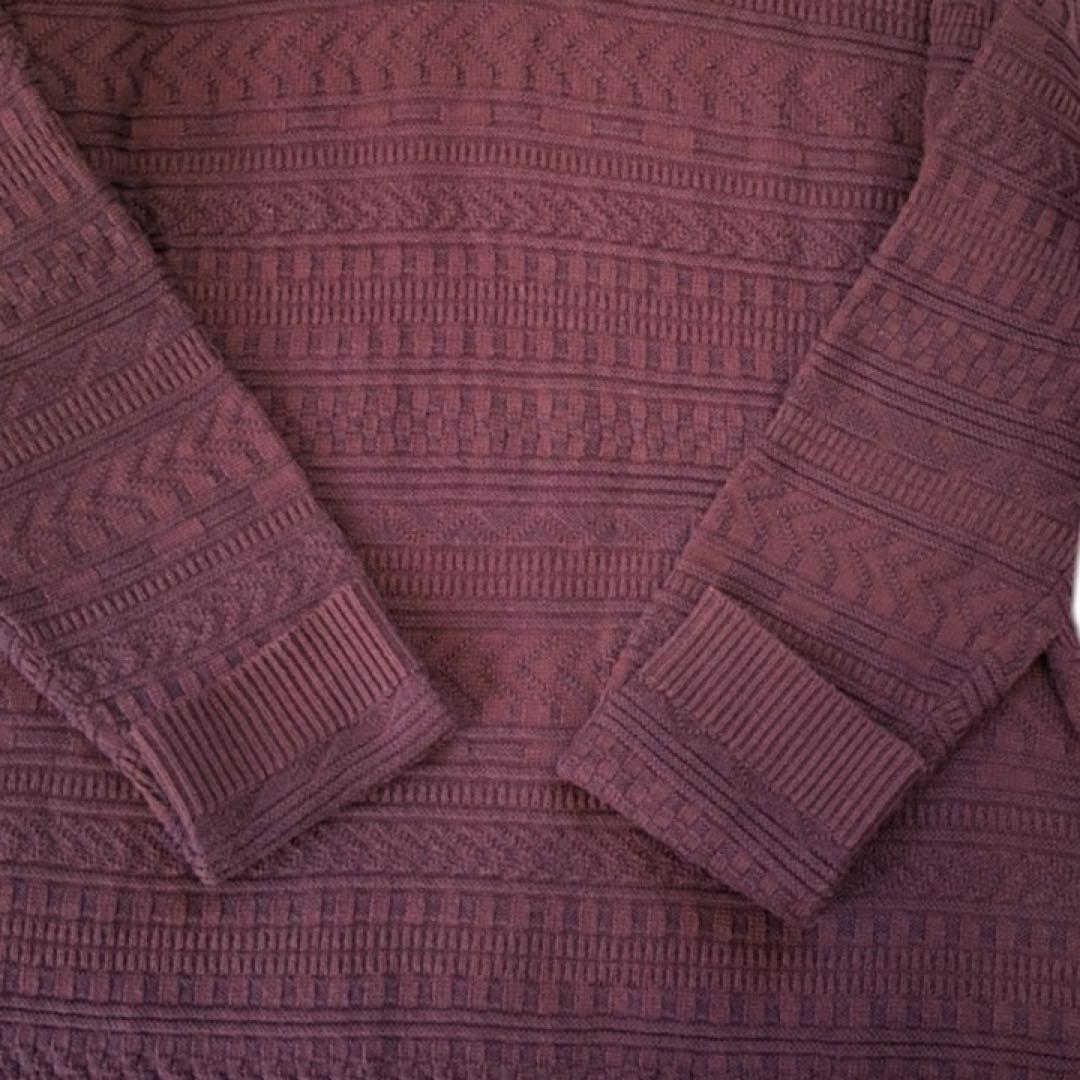 美品✨NICOLE Selection ニット ボルドー M 編み地切替 人気 — image 3