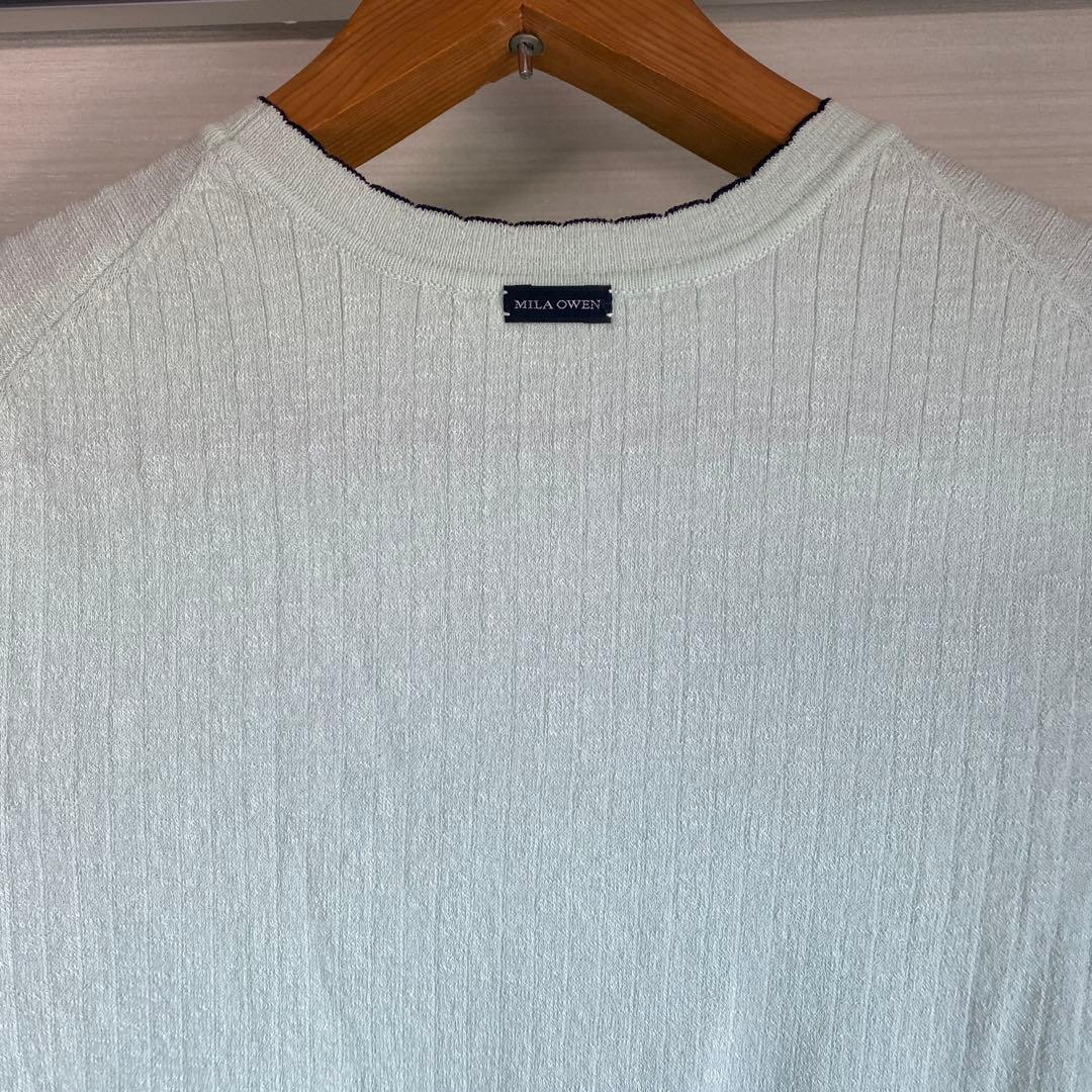 Mila Owen リブニット 半袖 Tシャツ ミントグリーン — image 3