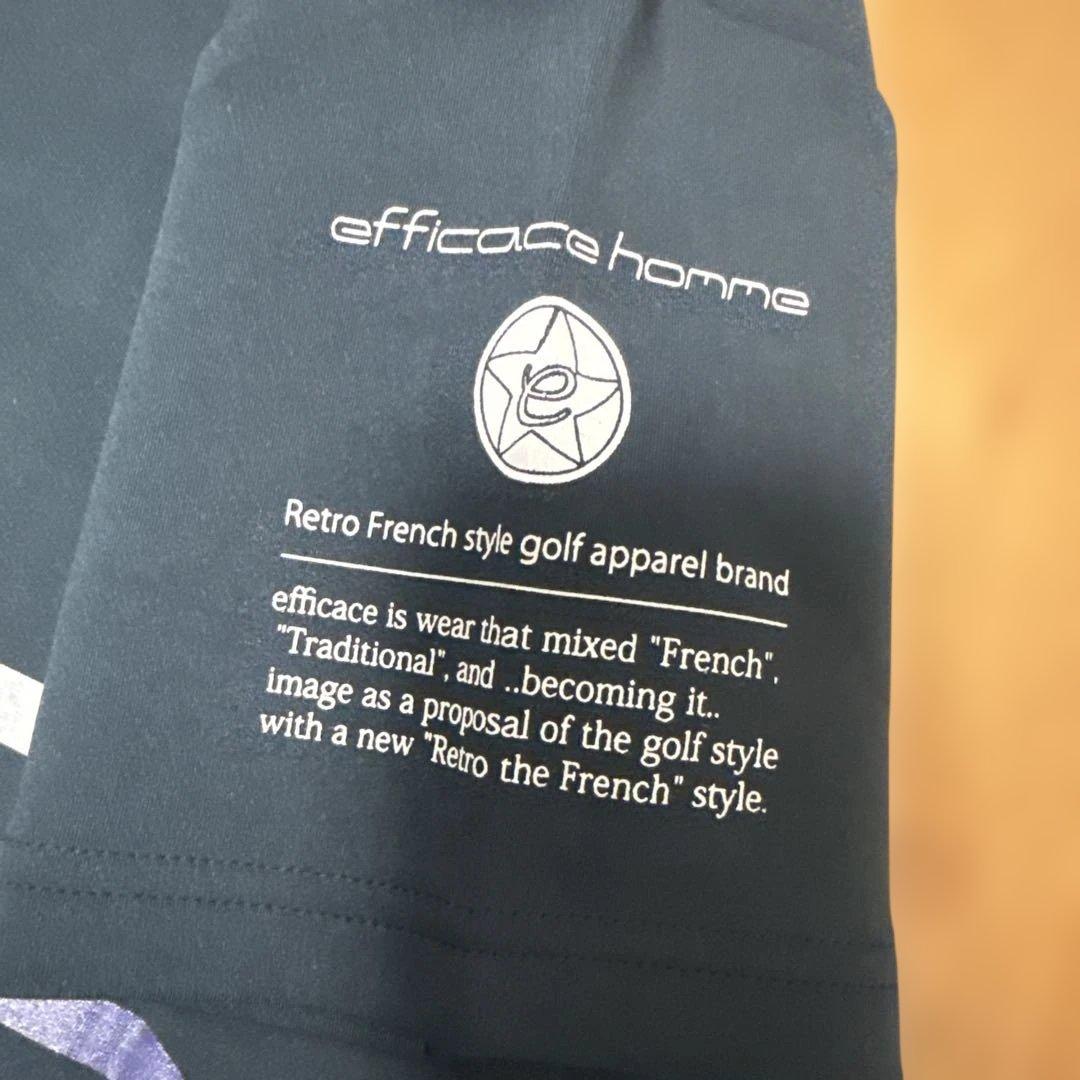 値下げ不可　エフィカス　ネイビー モックネックビックロゴシャツ　ゴルフ　golf — image 5
