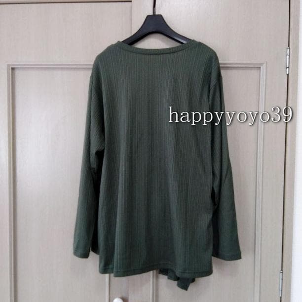 激安新品alotta３Lカーキー前結びデザイン カットソー Tシャツ大きいサイズ — image 2