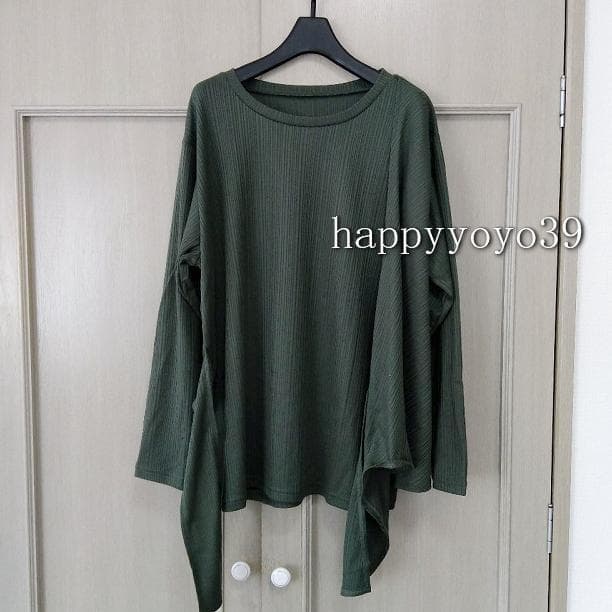 激安新品alotta３Lカーキー前結びデザイン カットソー Tシャツ大きいサイズ — image 3