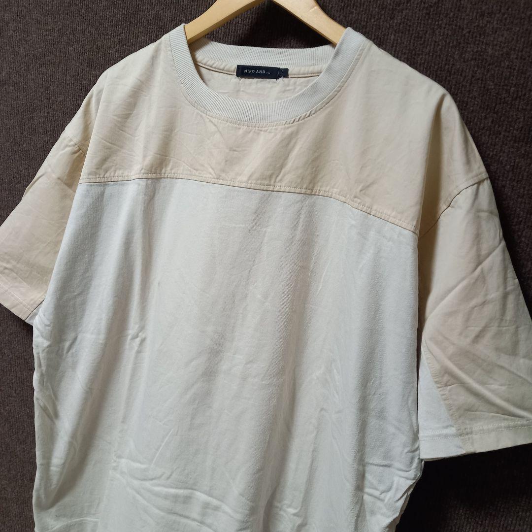niko and... ビックシルエット切り替えデザイン Tシャツ ベージュ L — image 2