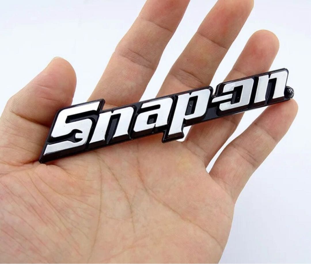 スナップオン（Snap-on）シルバーエンブレムステッカー2枚セット 117mm — image 2