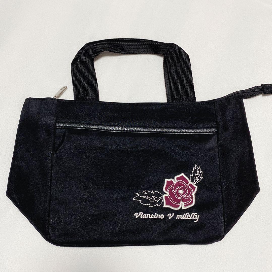 レディース ハンドバッグ 薔薇刺繍 花柄 ブラック — image 3