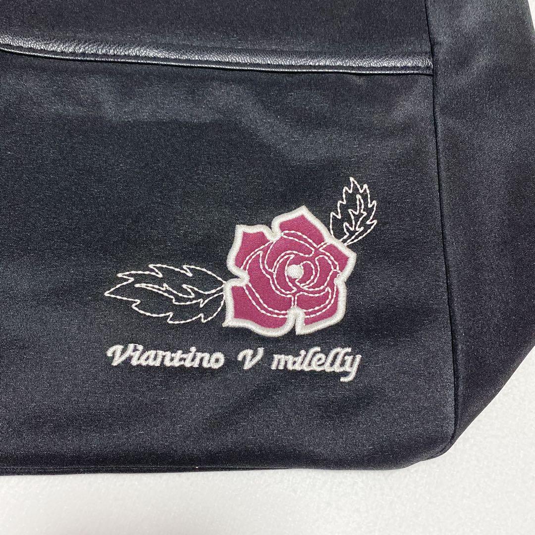 レディース ハンドバッグ 薔薇刺繍 花柄 ブラック — image 4
