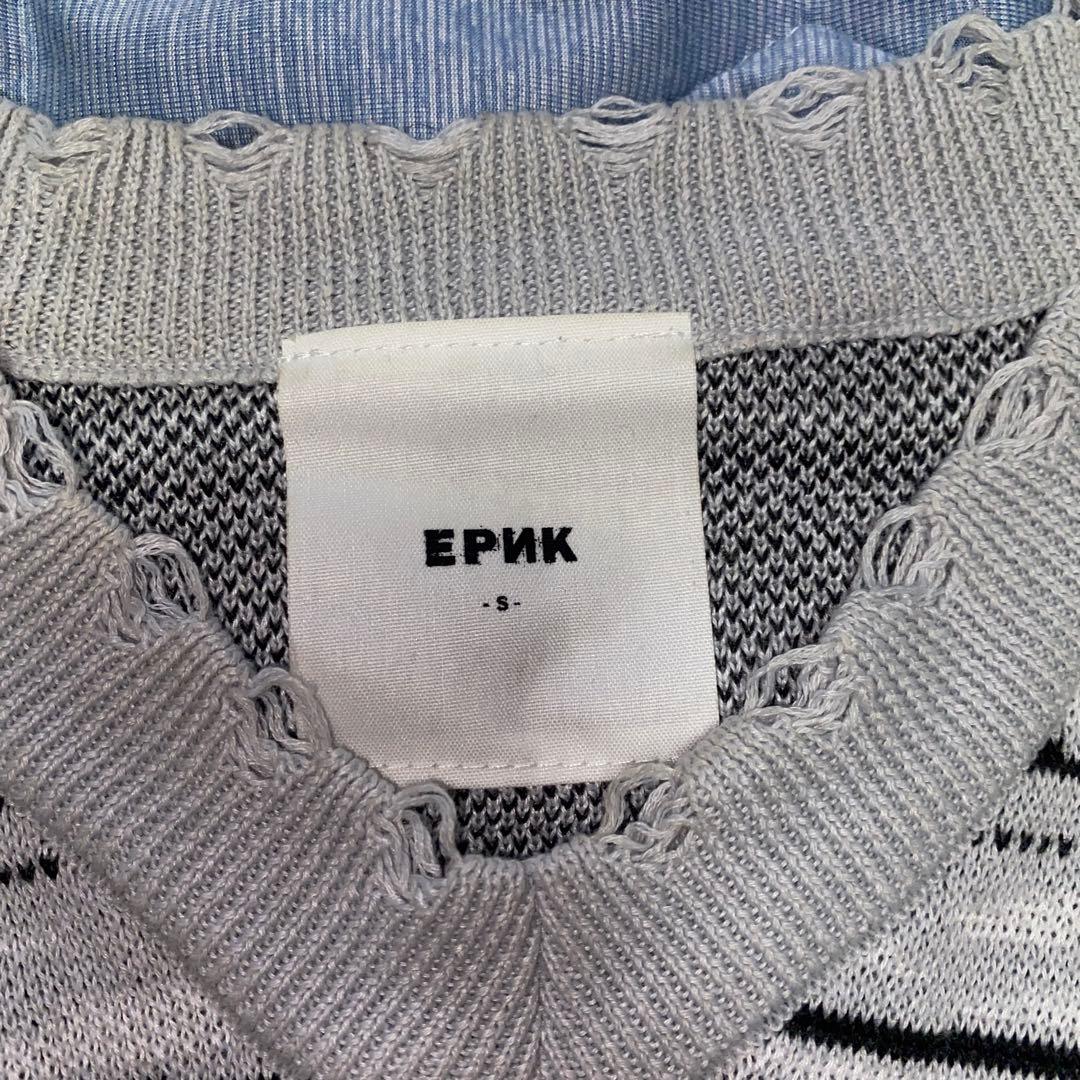 EPNK ダメージ加工 Vネック ニット セーター S — image 2