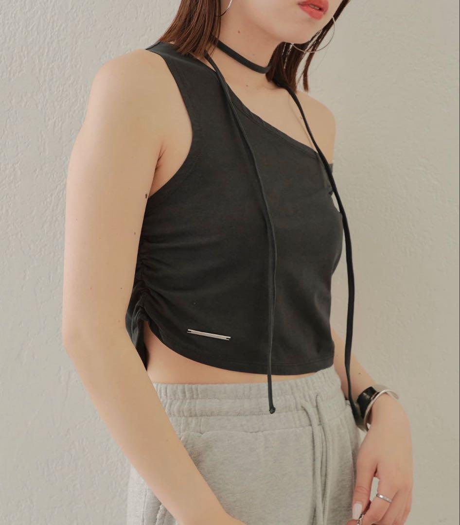 Chico チョーカー付ワンショルピグメントT セール　新品　Tシャツ　ブラック — image 3