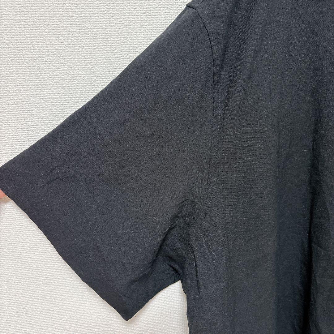 3XL ゆるだぼ リネン混 半袖シャツ 黒 COOFANDY 大きいサイズ — image 4
