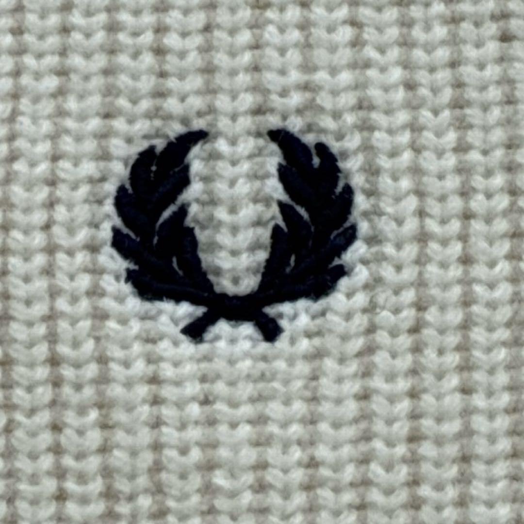 新品級✨FRED PERRY フレッドペリー サイド切替 ウール混ニット 白 M — image 2