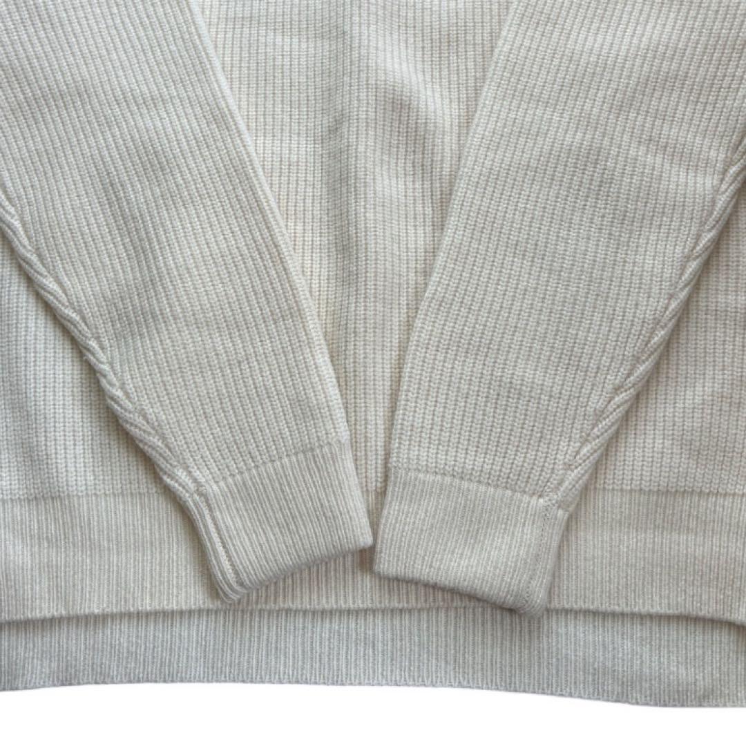 新品級✨FRED PERRY フレッドペリー サイド切替 ウール混ニット 白 M — image 5