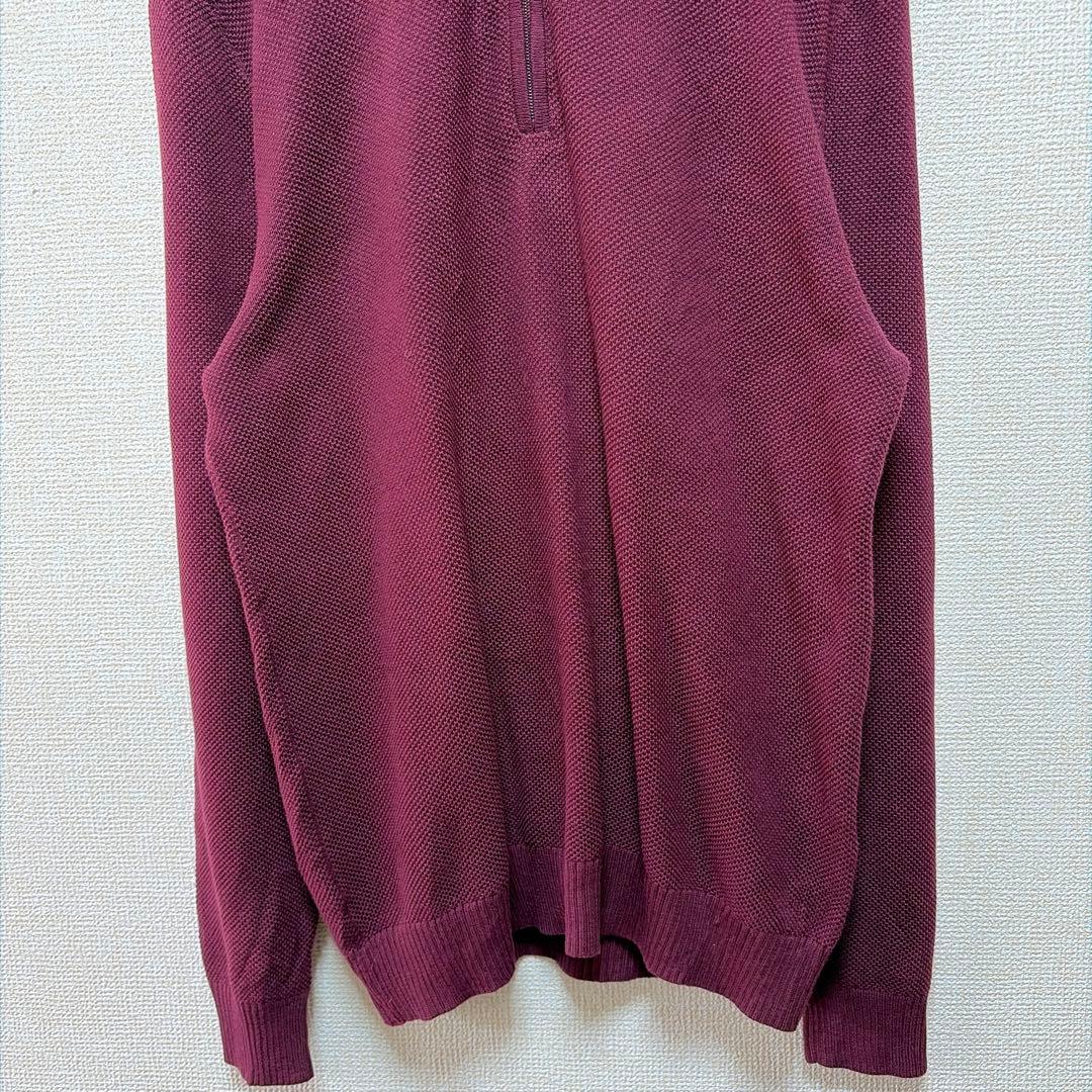 Club Room ハーフジップ ニット セーター ボルドー ワインレッド M — image 4