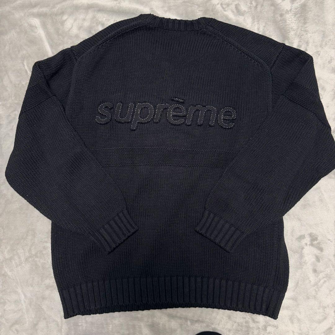 supreme ブラック ニットセーター Lサイズ 25ss — image 2