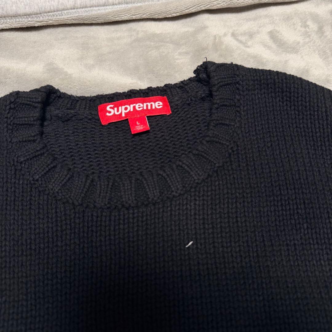 supreme ブラック ニットセーター Lサイズ 25ss — image 4