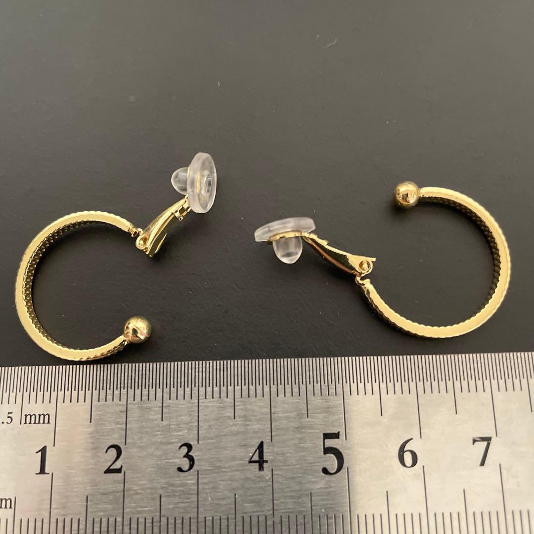 ゴールド ノンホール イヤリング フープ 金 クッション ゴム キャッチ 金 — image 4