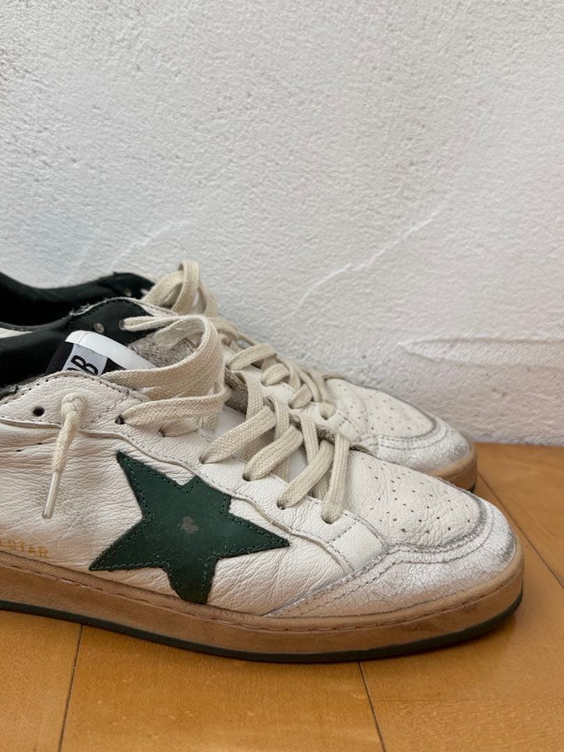 ゴールデングースBall Star ホワイトナッパレザー グリーンスター — image 2
