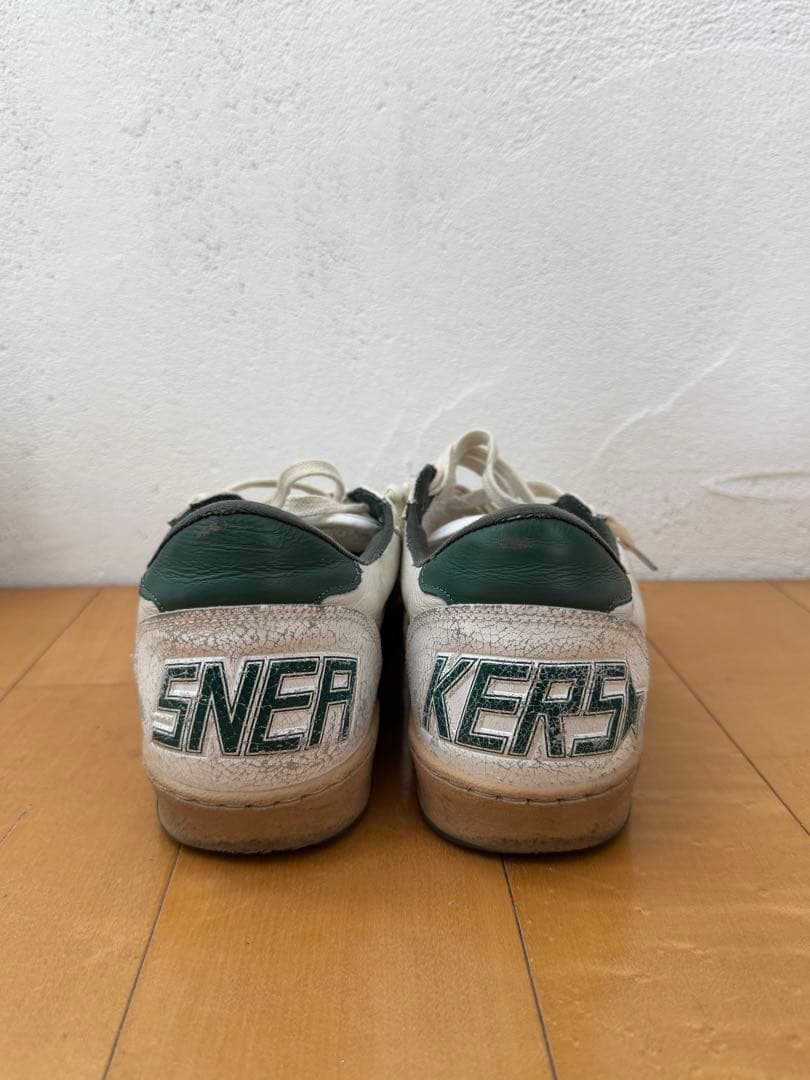 ゴールデングースBall Star ホワイトナッパレザー グリーンスター — image 4