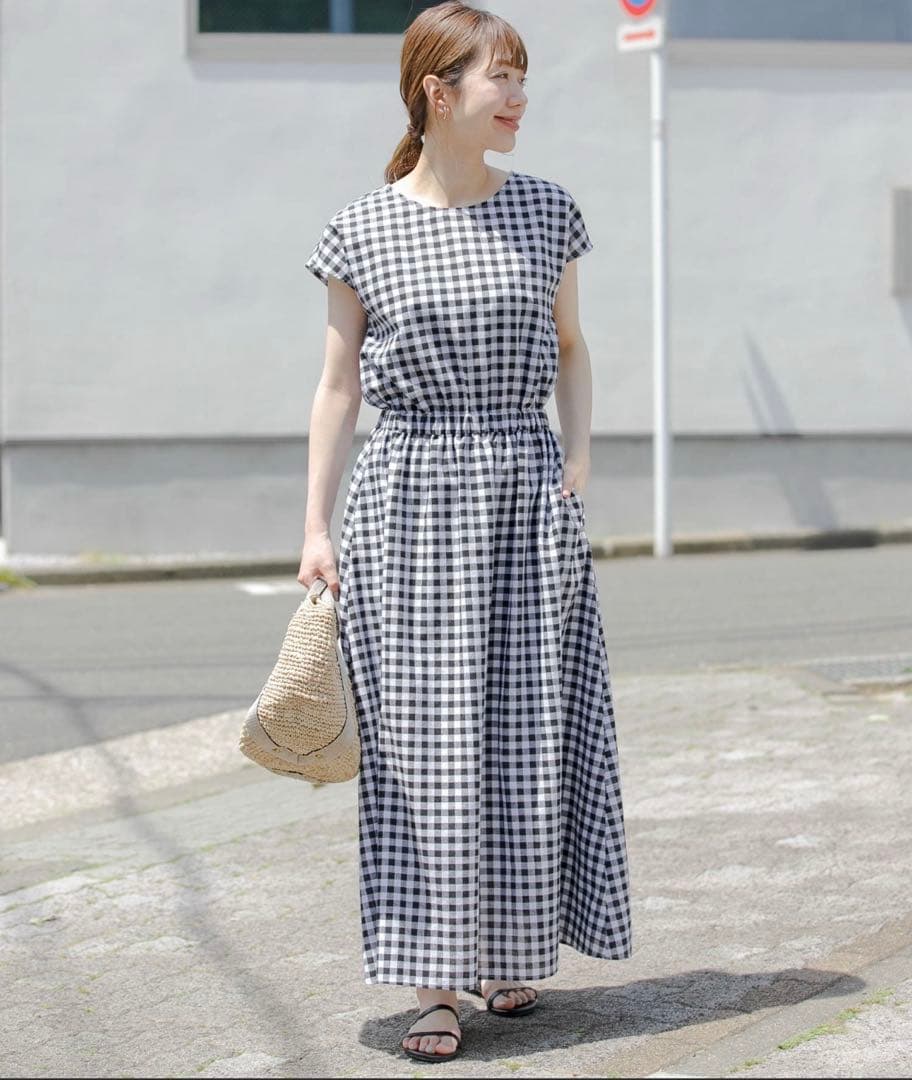 URBAN RESEARCH Sonny Label リネン混ギャザーワンピース — image 3
