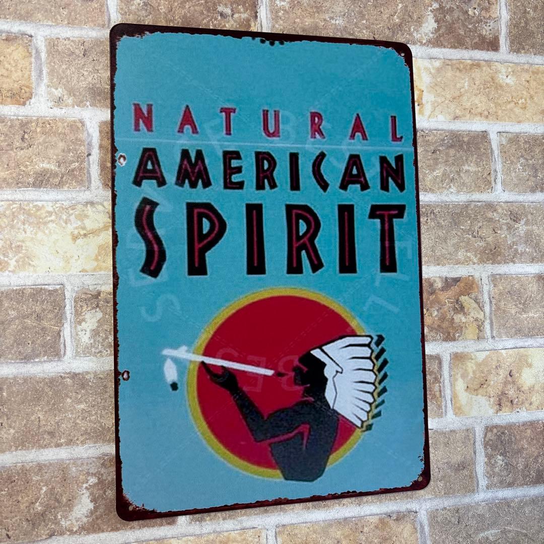 訳あり品　american spiritブリキ看板 アメリカン雑貨 世田谷ベース — image 2