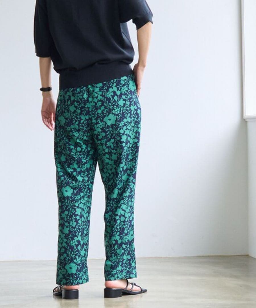 coen バイカラーボタニカルプリントテーパードパンツ　sizeM❷ — image 4